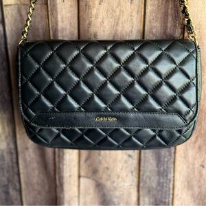 Calvin Klein Black Quilted Shoulder Bag